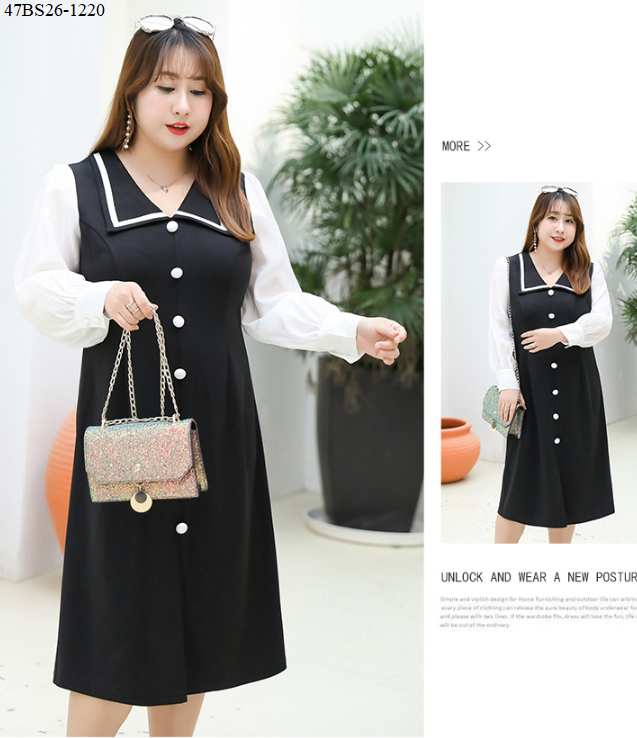 ĐẦM SUÔNG DÀI TAY THANH LỊCH BIG SIZE