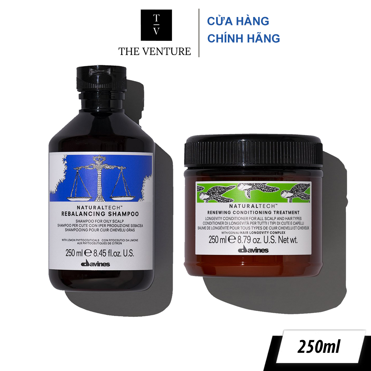 Combo Dầu Gội Cân Bằng Dầu Davines Naturaltech Rebalancing Shampoo và Dầu Xả Davines Renewing Conditioning Treatment