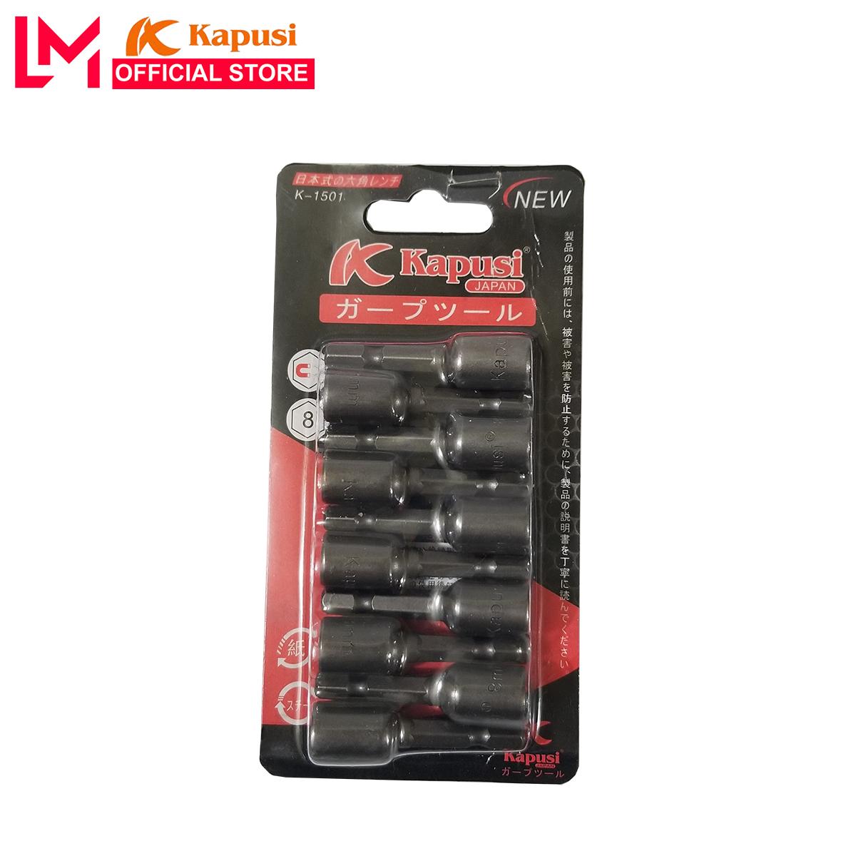BỘ 10 Đầu bắn vít tôn 8mm đen Kapusi cao cấp