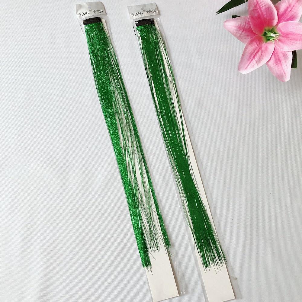 COMBO 2 TÉP LINE TÓC KẸP MÀU XANH LÁ TƯƠI TRẺ (1 tép khoảng 80-100 sợi, dài 55-60cm. Mua 2 tặng 1 mini tattoo)