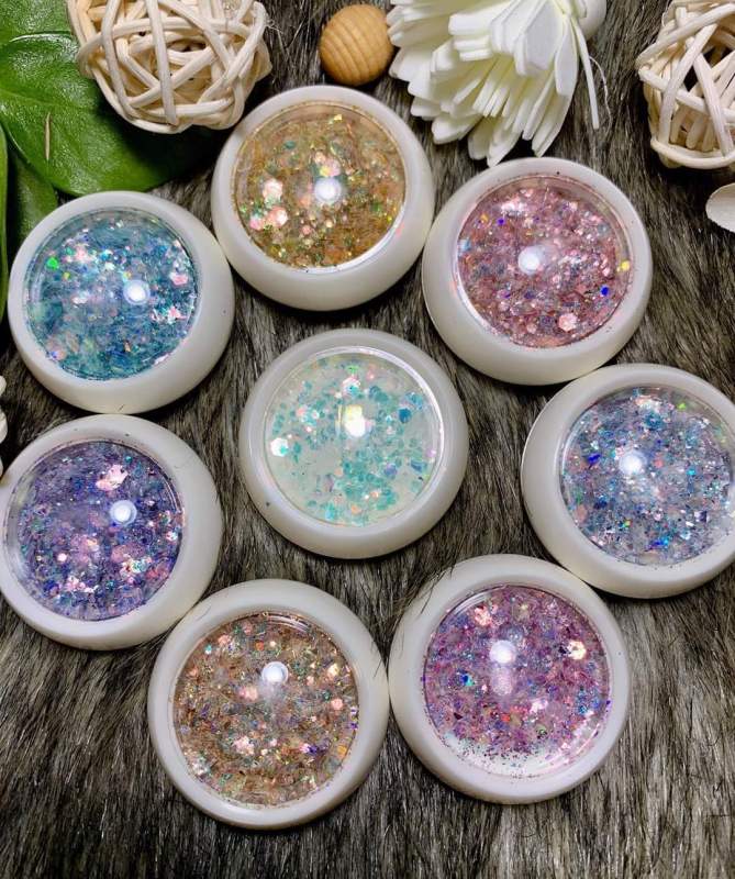 Sét Nhũ vãy cá kim cương 6D - 8 màu siêu sáng chăm sóc trang trí móng làm nail nailart giá rẻ