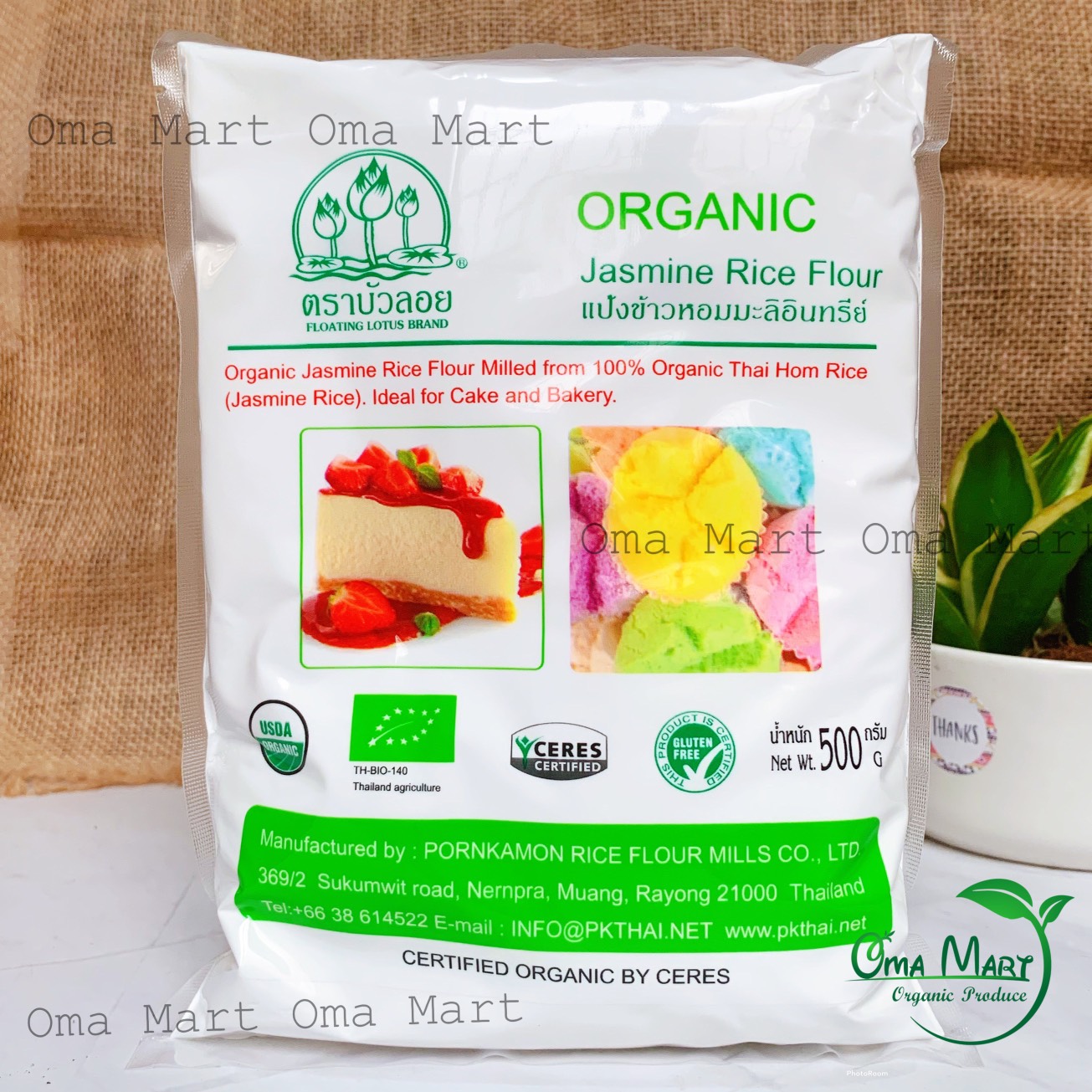 Bột gạo tẻ Jasmine Hữu Cơ ( Xay Ướt ) Thái Lan 500g