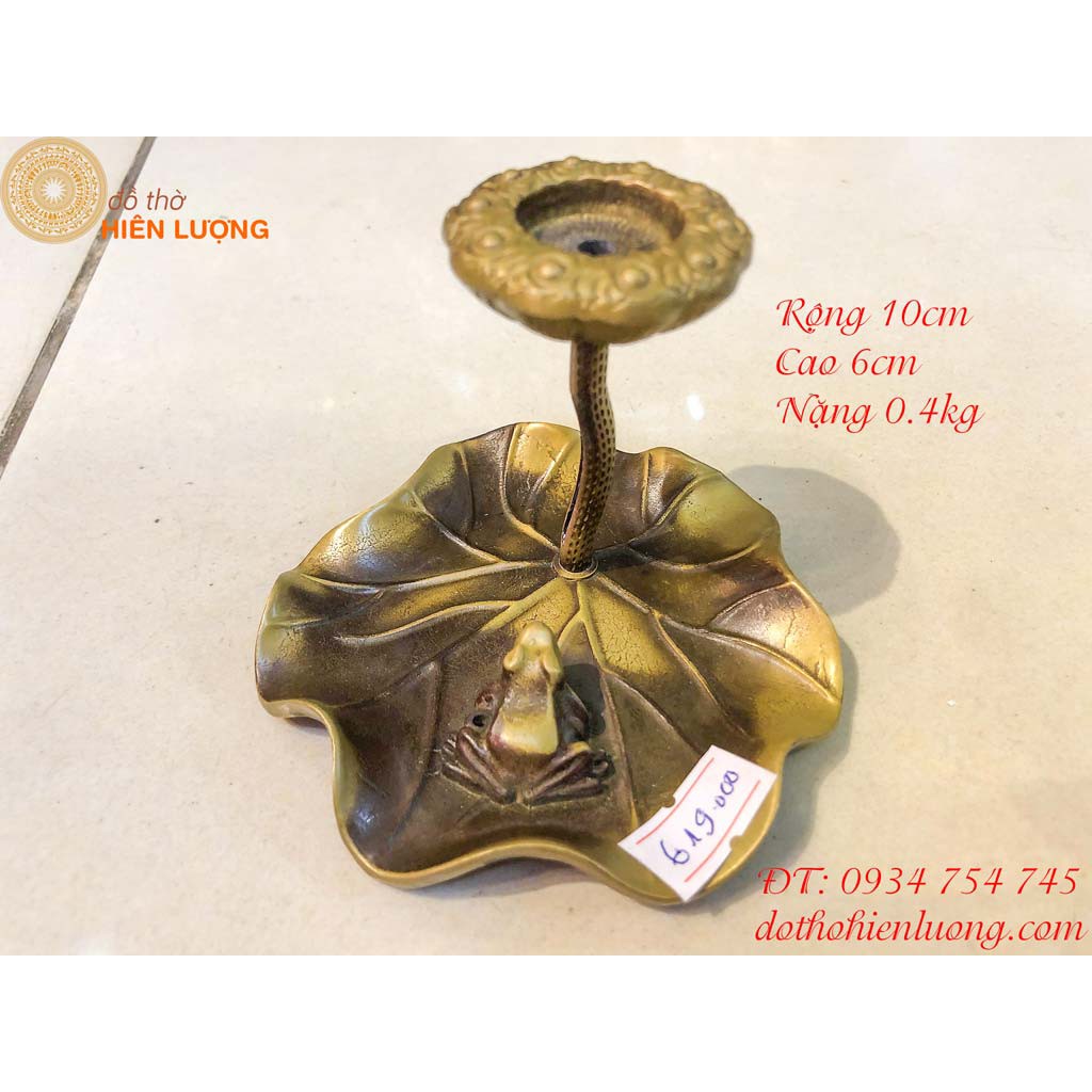 Copper lotus leaf incense burner