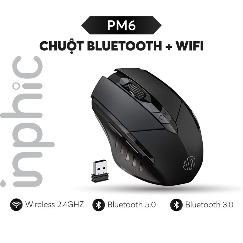 Bảng giá [CHÍNH HÃNG] Chuột Không Dây Pin Sạc inphic PM6 – Chuột Bluetooth Cao Cấp Bấm Siêu Êm Không Cần Thay Pin Phong Vũ
