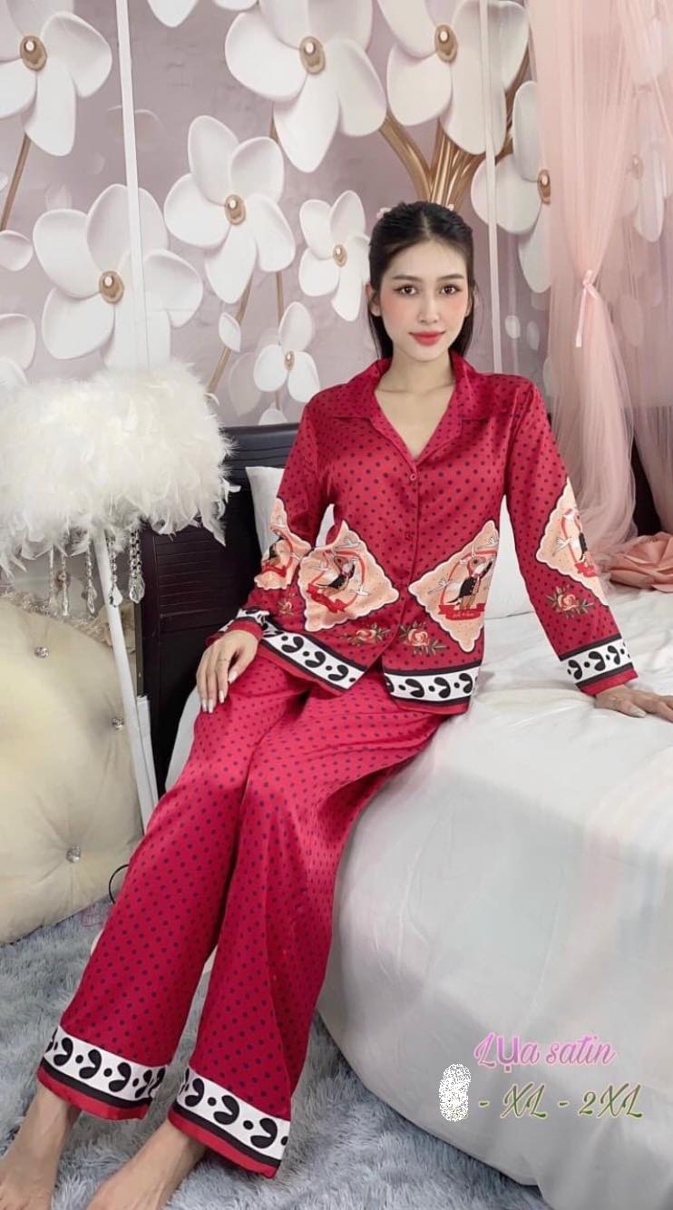 ĐỒ BỘ PIJAMA LỤA SATIN 3D CAO CẤP