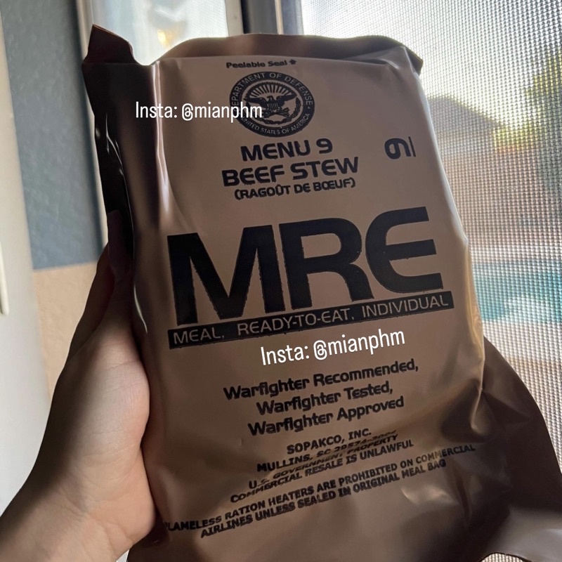 MRE Đồ ăn quân đội Mỹ ( Set A gồm Menu từ 1-12 )