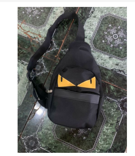Túi Đeo Chéo, Túi Bao Tử Unisex  - Đen 2 Mắt