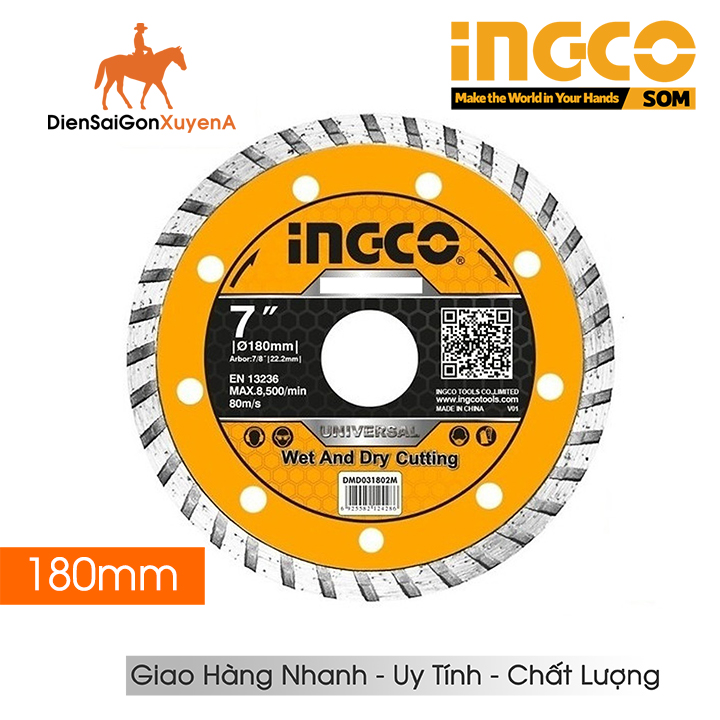 Đĩa cắt gạch đa năng 180mm 7inch turbo diamond disc ingco dmd031802