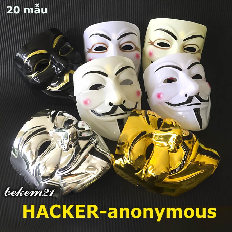 Mặt nạ hacker - Anonymous - Mặt nạ hacker 2020 - MẶT NẠ HÓA TRANG HACKER anonymous màu trắng