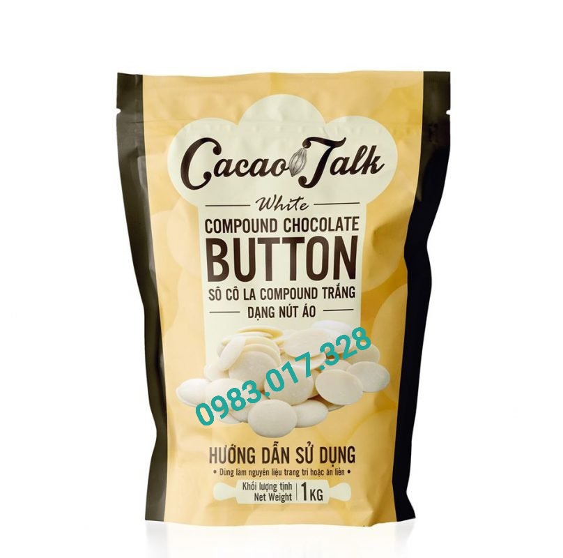Sô Cô La Compound Trắng Dạng Nút Áo Cacao Talk 1kg