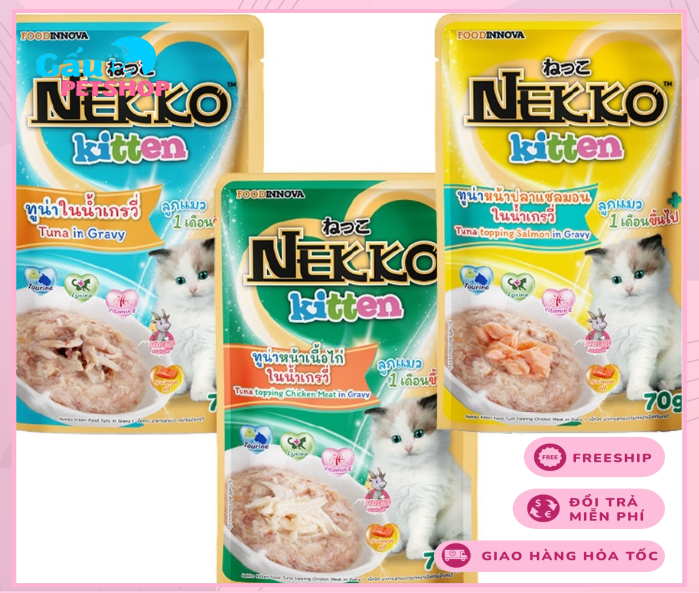 Combo 6 gói Pate Nekko gói nhập khẩu Thái Lan 70gr