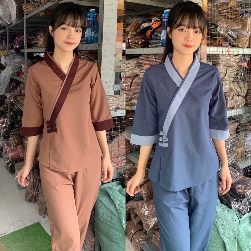 ĐỒ LAM ĐI CHÙA mẫu 3 nút kate