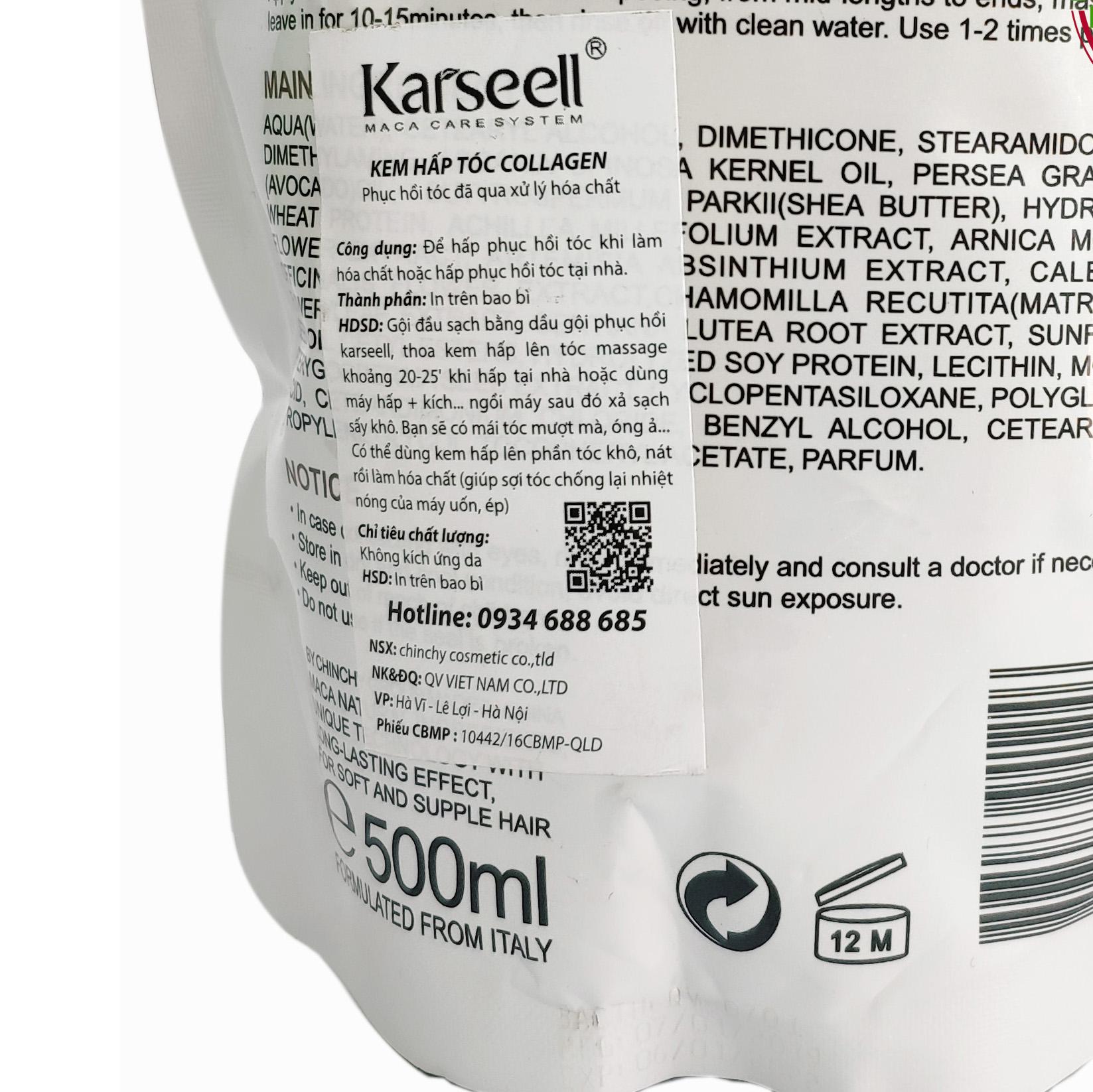 Dầu Hấp Karseell Collagen Phục Hồi Tóc Hư Tổn  500ml