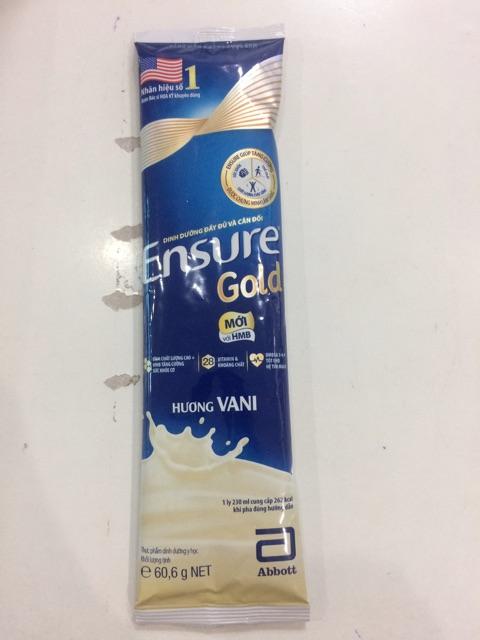 Combo 8gói (4 gói Ensure gold và 4 gói ít ngọt) 60,6g