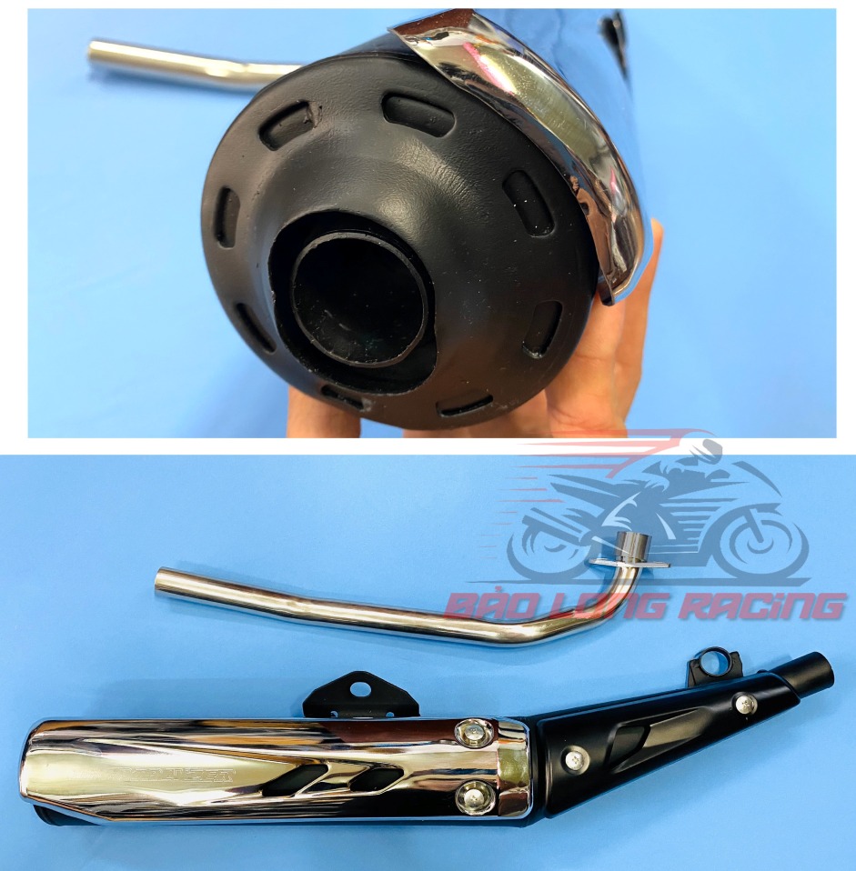 Pô Spark Exciter hàng 1:1 gắn SIRIUS đẹp từng chi tiết pô nặng 4kg hàng chất lượng shop có 2 loại êm và móc hơi trái 62