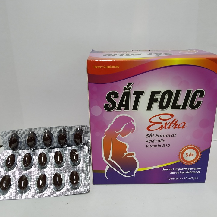 Sắt Folic Extra hộp 10 vỉ x 10 viên
