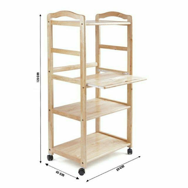 [HCM][Hàng Xuất Khẩu]Kệ gỗ để lò vi sóng 4 tầng