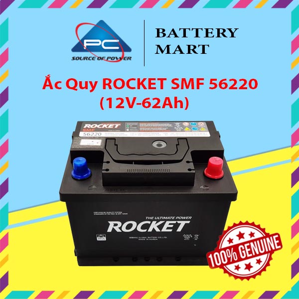 Bình ắc quy12v-62ah, ắc quy rocket smf 56220