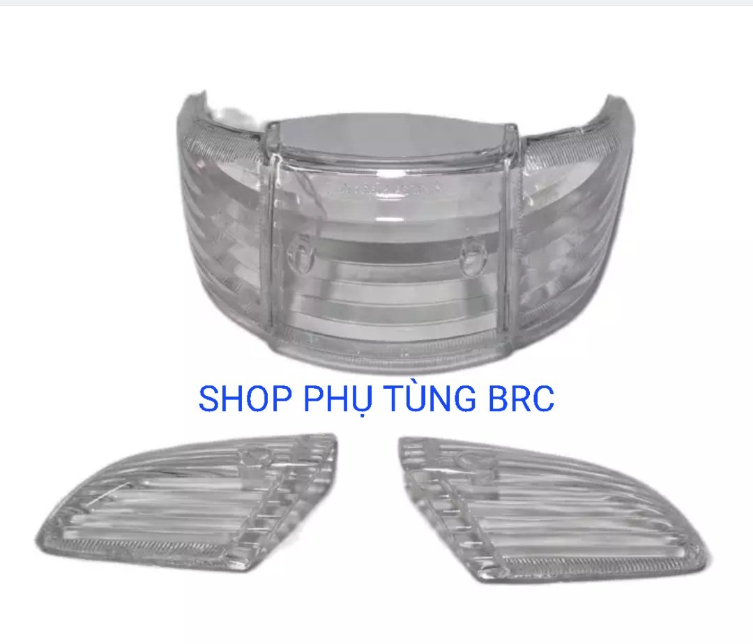 Combo chụp xi nhan trước, sau, chụp đèn hậu màu TRẮNG xe WAVE nhỏ
