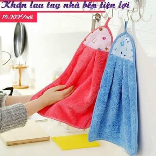 [HCM]COMBO 3 Khăn lau tay nhà bếp có móc treo