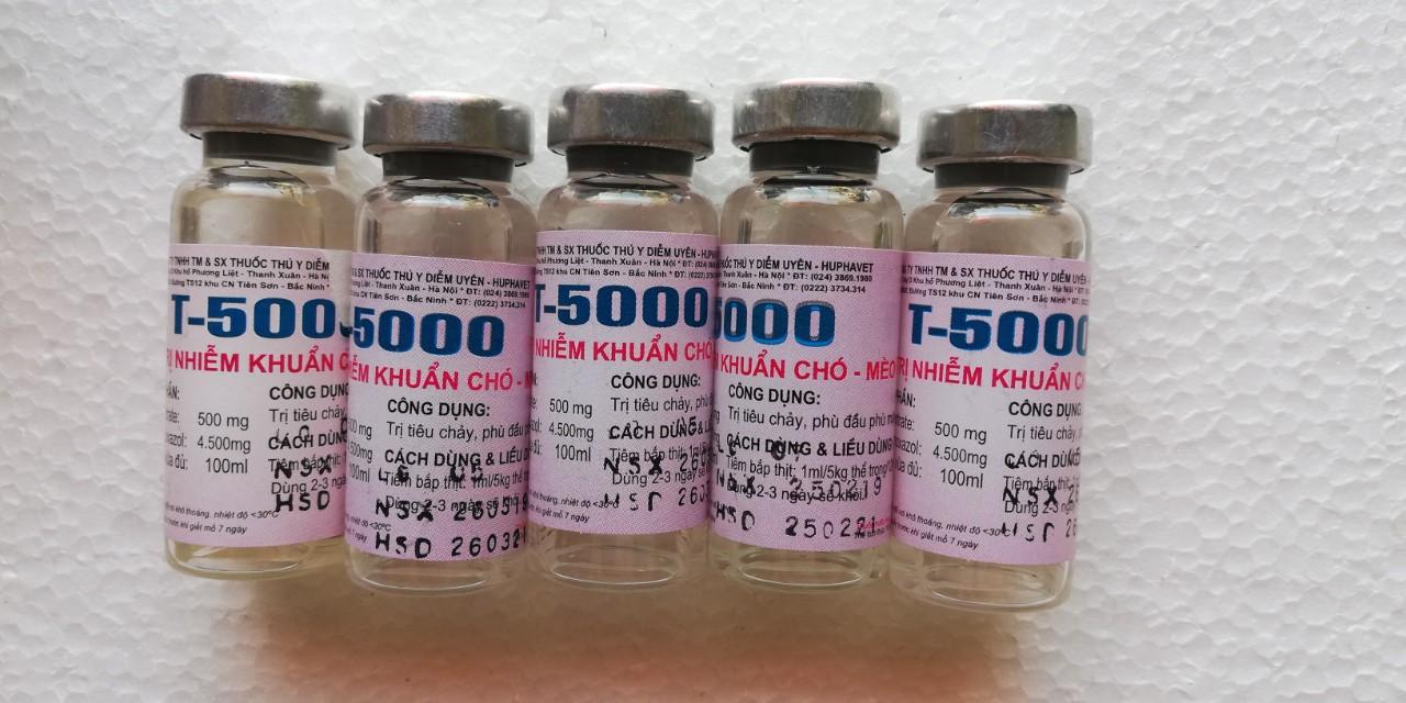 5 chai T5000 10 ml Kháng sinh đặc tr-ị tiêu chảy nôn mửa chó mèo