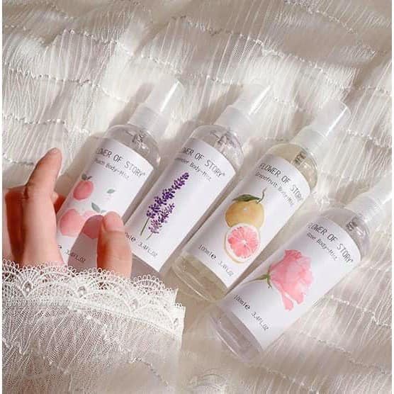 Sp000710 xịt thơm 2in1 body và xịt thơm phòng hương hoa quả flower of story