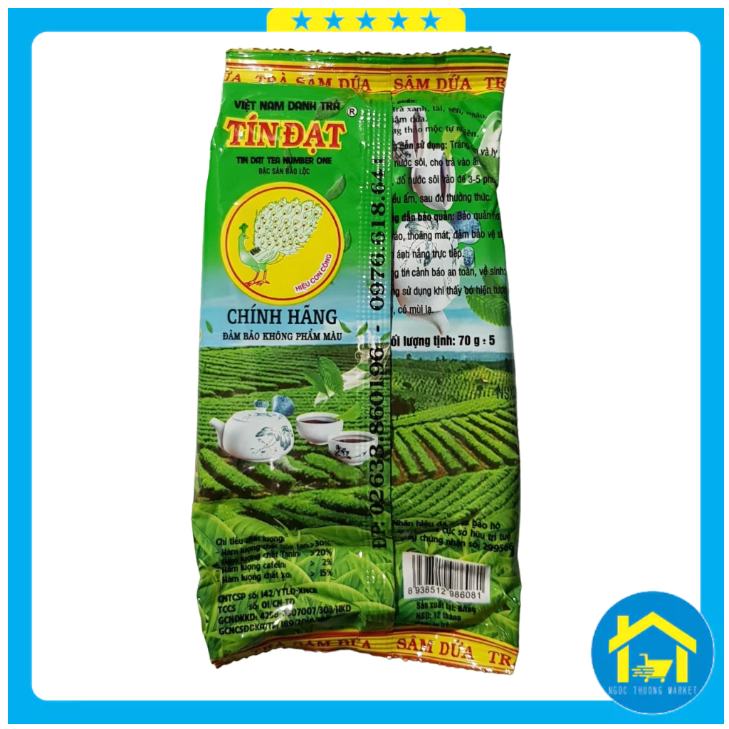 Bịch 6 gói - Trà sâm dứa Tín Đạt loại 1 gói 70g