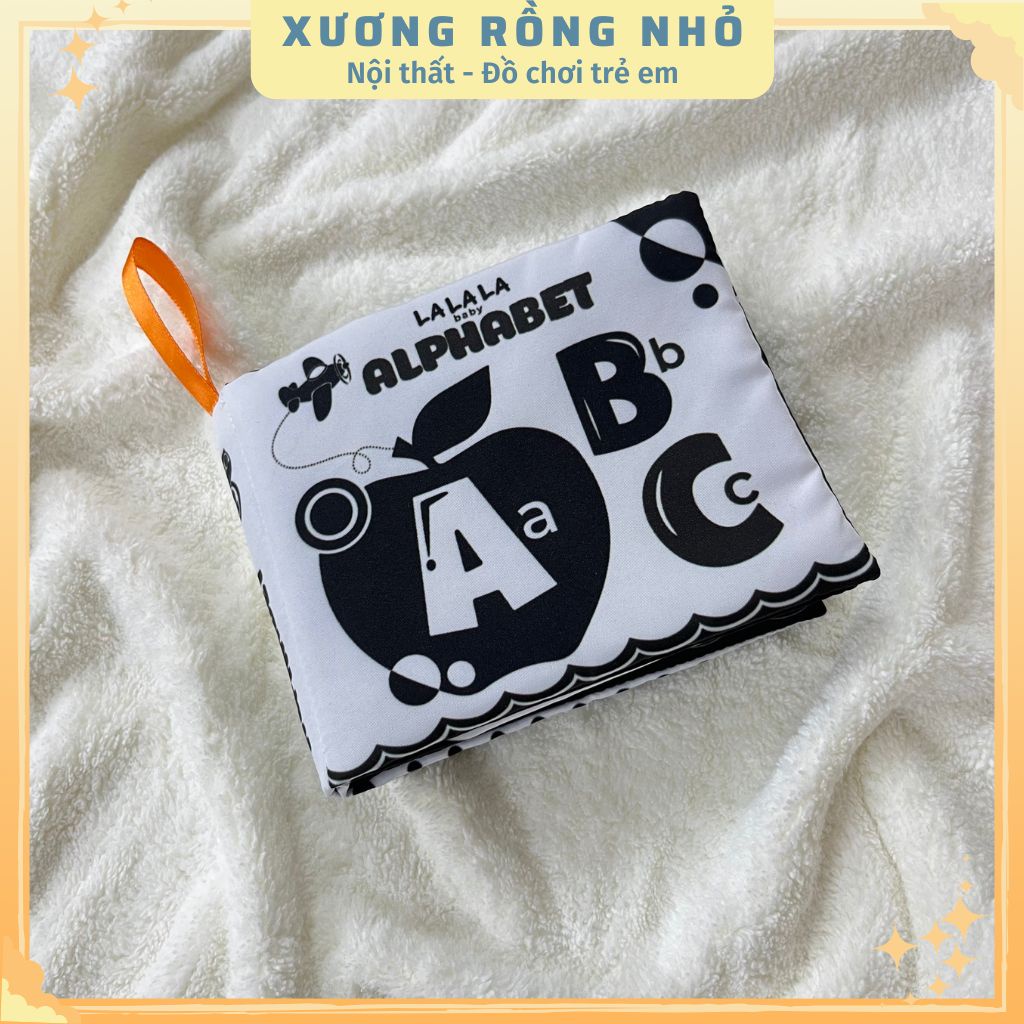 Sách vải Lalala baby cho bé, 8 mặt sột soạt 12x11cm,, an toàn cho bé, đồ chơi giáo dục sớm