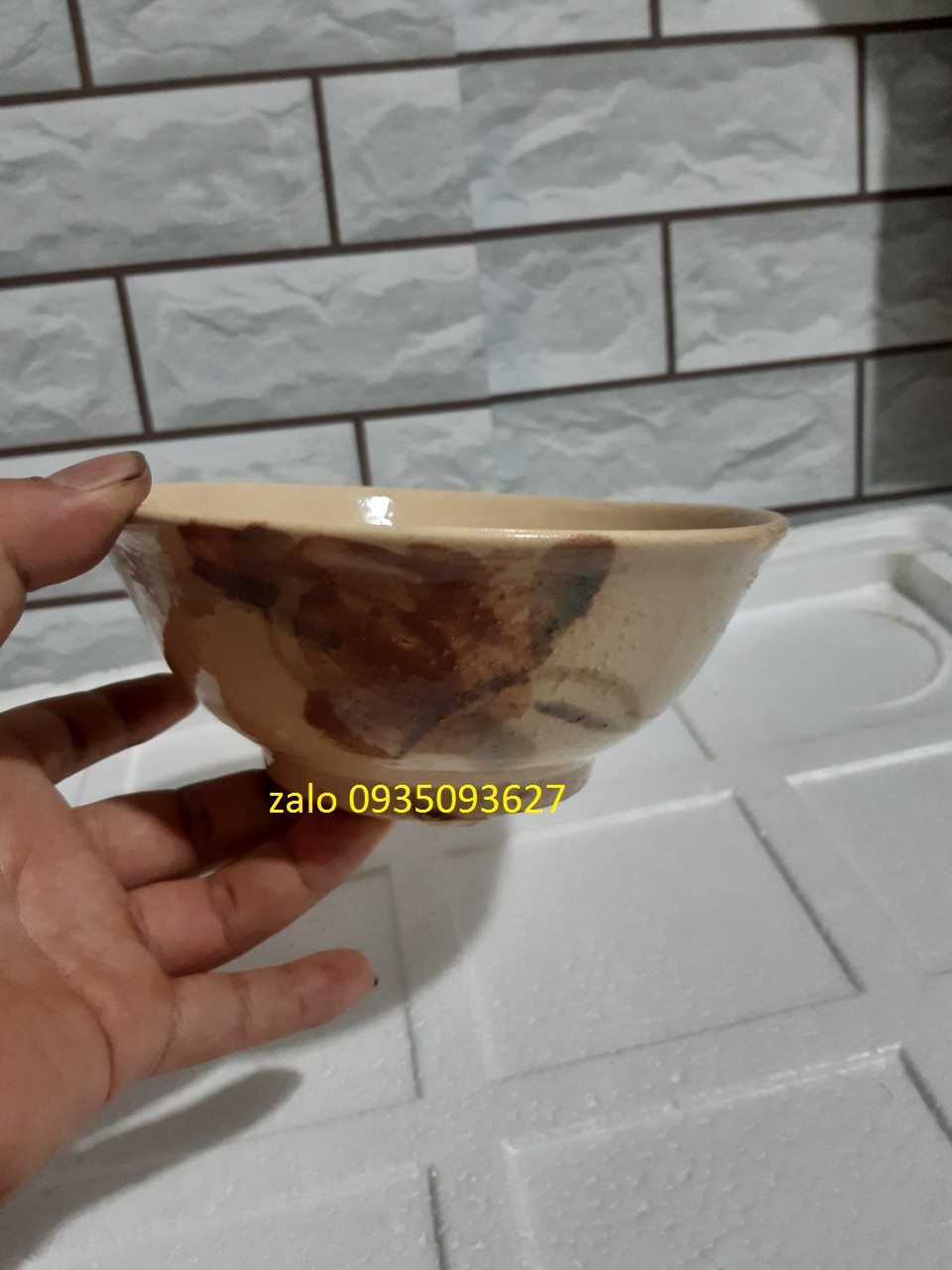 [HCM]Tô xưa 18 cm hoa huệ lớn