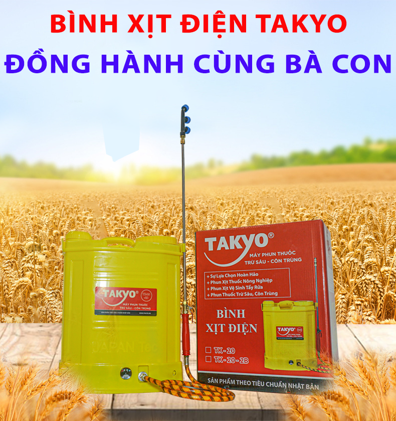 [HCM]BÌNH XỊT ĐIỆN BƠM ĐÔI TAKYO TK20-2B -20L - 12V-12AH