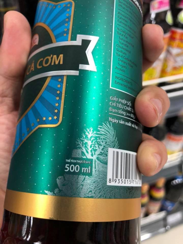 ( THÙNG XỐP) Nước Mắm Cá Cơm Hạnh Phúc 60 Độ Đạm (500ml)