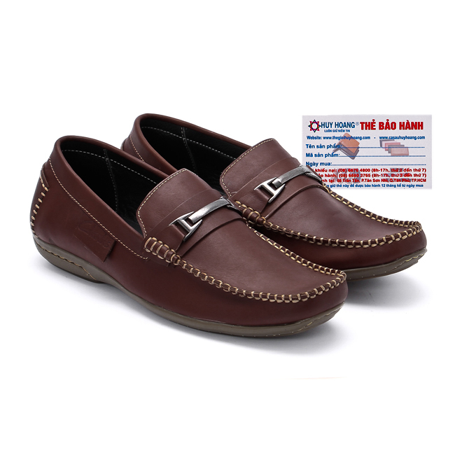 Giày mọi nam da bò màu nâu đỏ TH7115