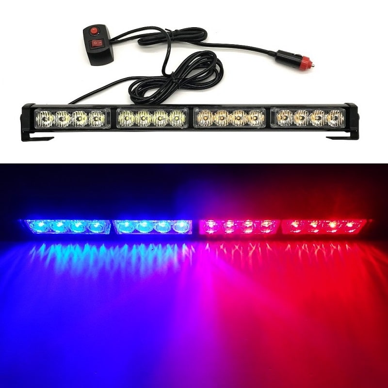 Đèn Chớp Nháy Xanh Đỏ 16 LED Cho Xe Ưu Tiên