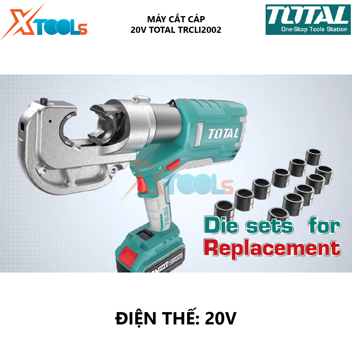 Cutting Machine hydraulic cable battery total TRCLI2002 cutting machine hydraulic cable 20V, 85mm, cutting force 60kn, 86mm, lithium battery 20V/4.0ah cut the power cables size large-high hardness, hydraulic system easy to use [xsafe] [Xtool]