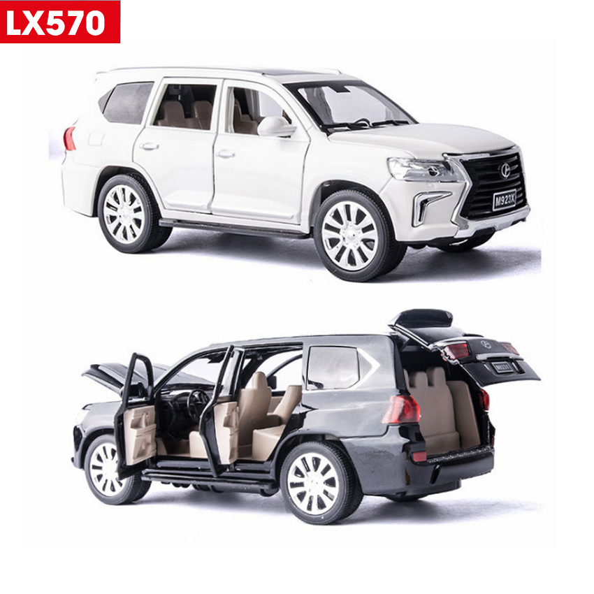 Mô hình xe ô tô LX570 XLG 1:24 bằng kim loại xe chạy cót mở được cửa có đèn và âm thanh động cơ mô hình xe đồ chơi trẻ em