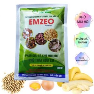 Men ủ EMZEO men ủ vi sinh khử mùi hôi phân cá ,ủ đậu tương ủ rác thải sinh hoạt gói 200gr