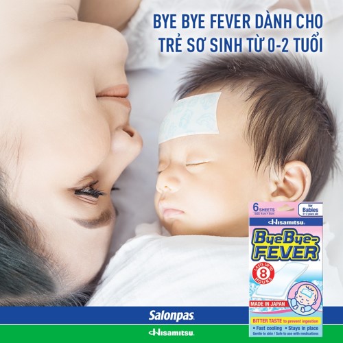 [HCM]Miếng dán hạ sốt ByeBye FEVER Hisamitsu (Túi 2 miếng)