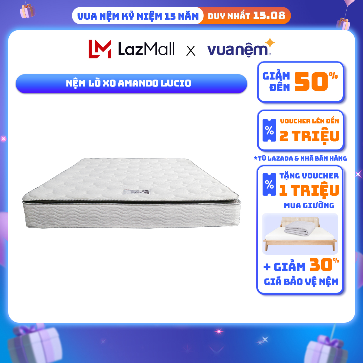 Nệm Lò xo Amando Lucio nâng đỡ tối ưu các đường cong của cơ thể
