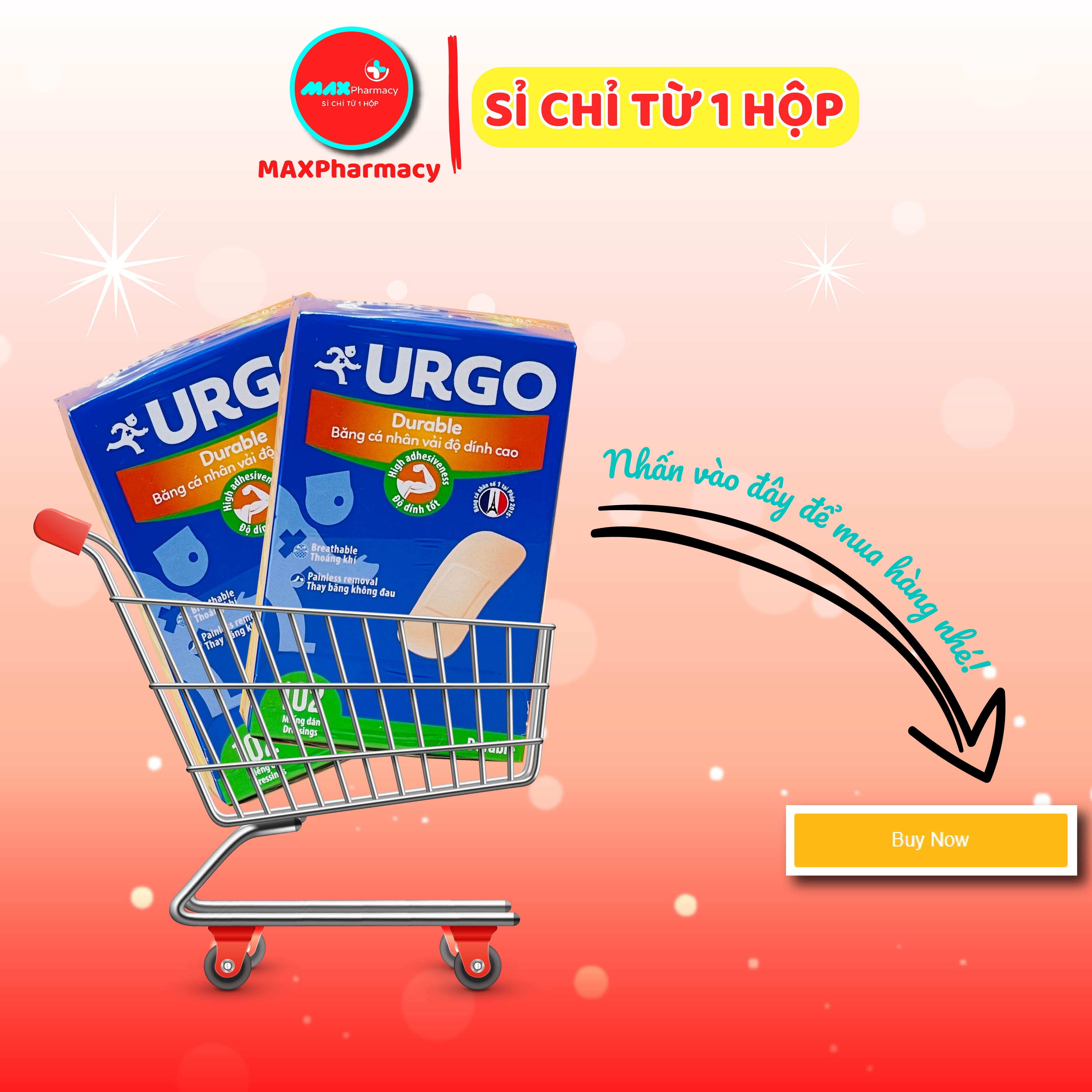 Băng cá nhân vải độ dính cao Urgo Durable (100 miếng/hộp) - Maxpharmacy