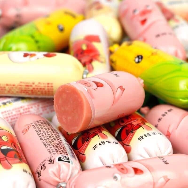 Xúc xích mini 4 vị (gà - heo cay - ngô - heo) cute