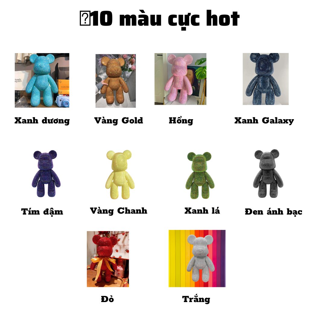 Gấu đính đá - Bearbrick đính đá siêu xinh