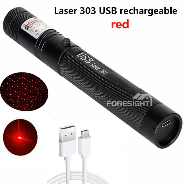 Công suất cao Laser 303 Green Laser Pointer - 532nm Focus Điều chỉnh Red/Green/Purple Dot 5mw Kết hợp tập trung có thể nhìn thấy
