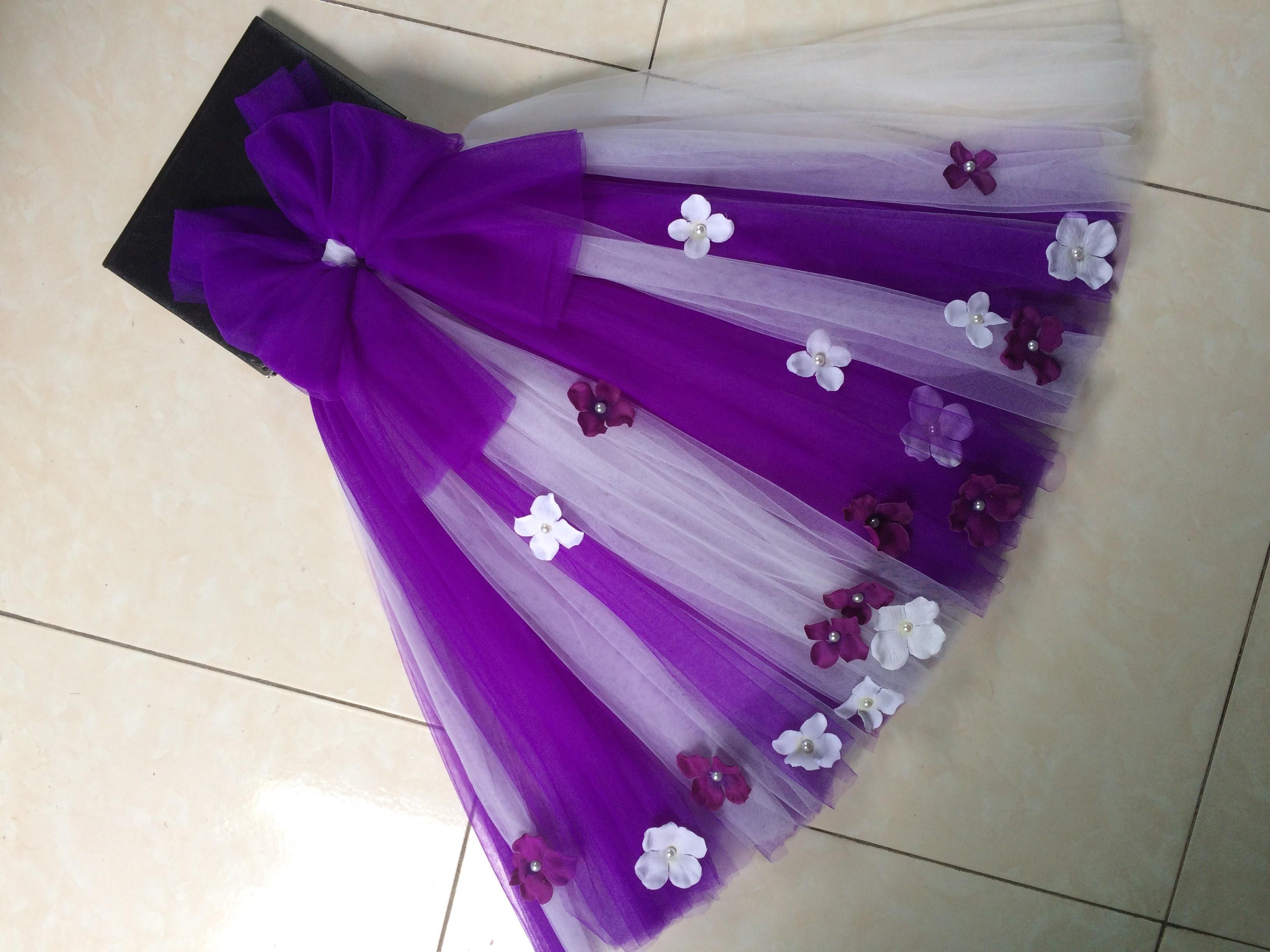 Váy Tutu Công Chúa Tím Pha Trắng
