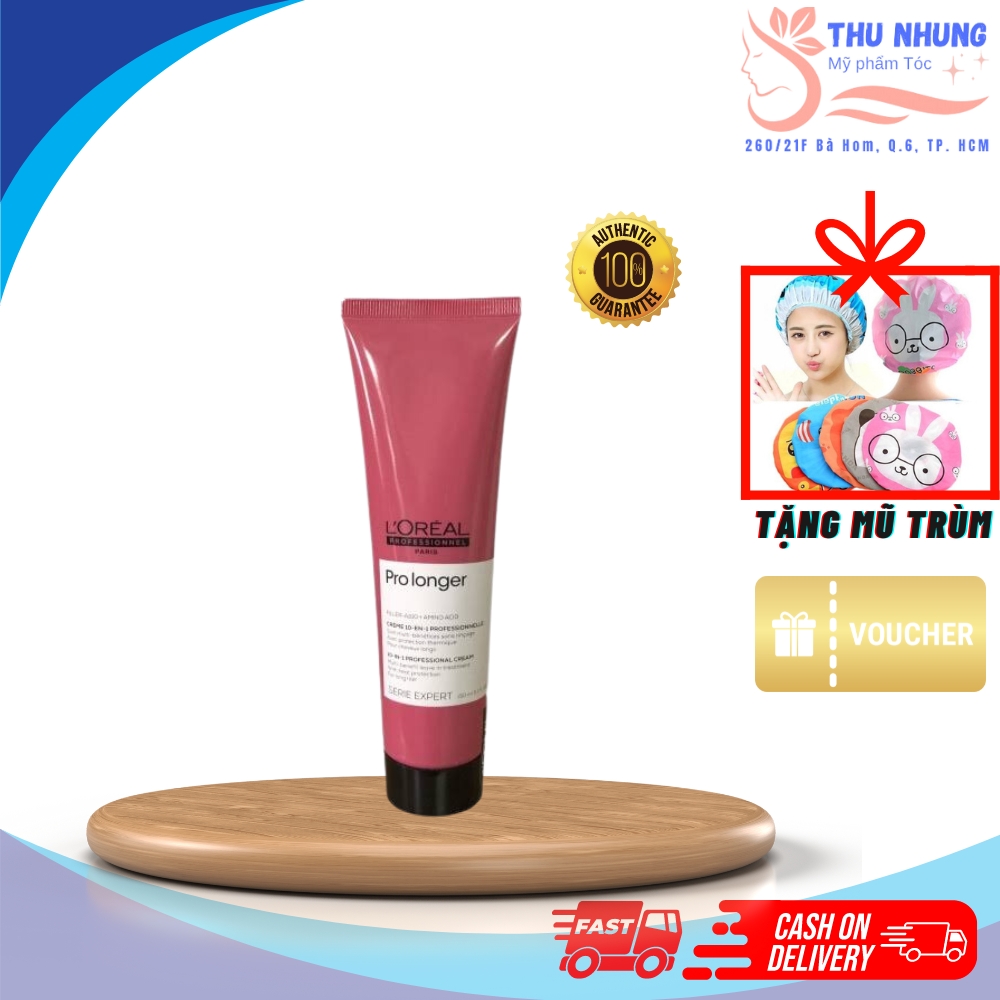 [Tặng mũ trùm]KEM DƯỠNG XẢ KHÔ L'OREAL PRO LONGER 10 IN 1 AMINO ACID 2021 CHỐNG CHẺ NGỌN 150ML
