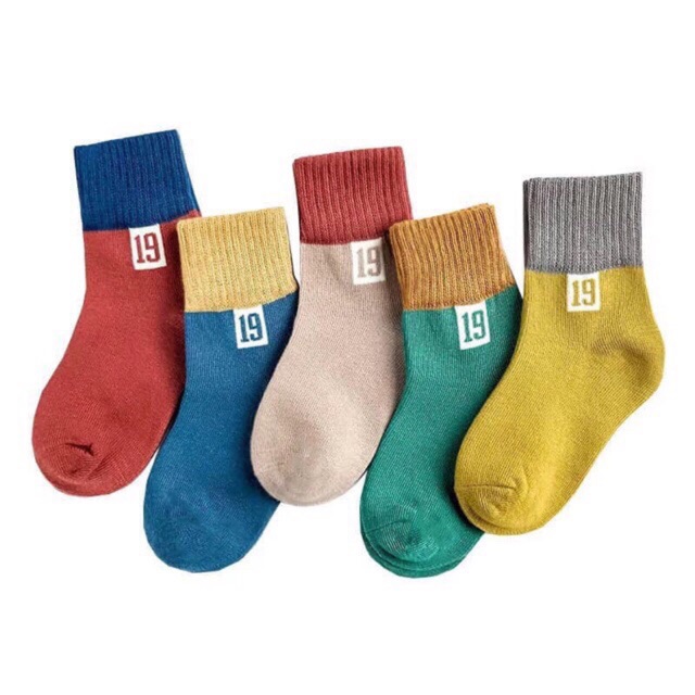 Set 5 đôi tất cổ cao trẻ em 1-12t
