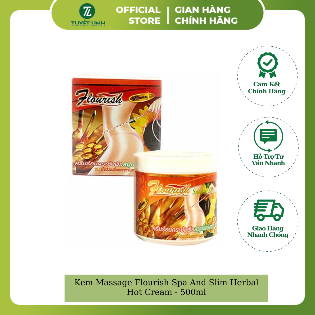 Kem Massage Flourish Spa And Slim Herbal Hot Cream - 500ml