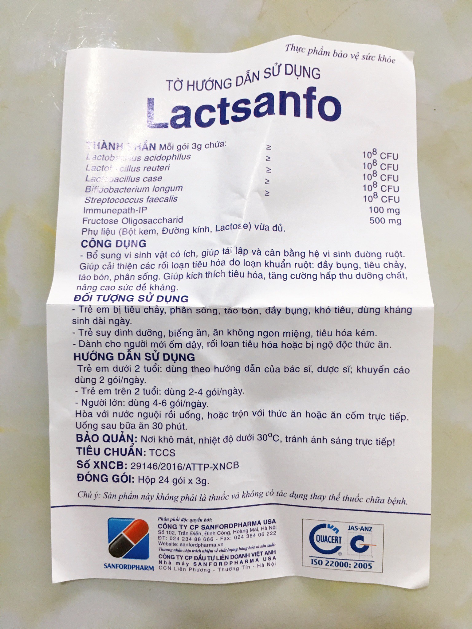 Thực phẩm chức năng Lactsanfo