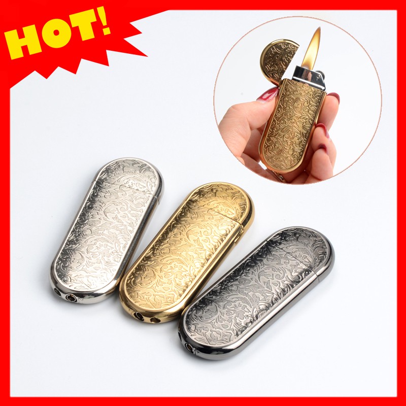 Hột Quẹt Bật Lửa Gas Đá Lửa Ngọn Hoa Văn