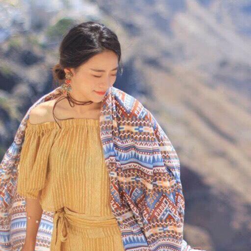Khăn Choàng Thổ Cẩm Vintage Aztec