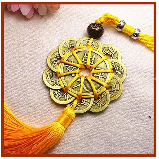 Dây xu HOA MAI THẬP TOÀN dài 30cm(10 cánhđỏ, vàng)